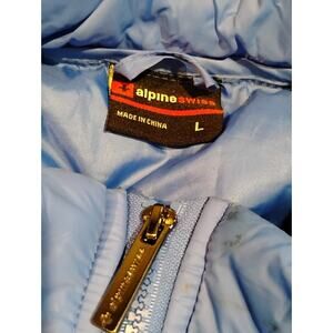 (Large) Alpine Swiss Unisex Blue Full Zip Coat Lightly Used Great Condition